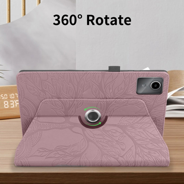 For Lenovo Tab M11 / Xiaoxin Pad 11 2024 Tree Life Embossed Rotation Leather Tablet Case(Rose Gold) - free shipping - PMC Jewellery - Order now!