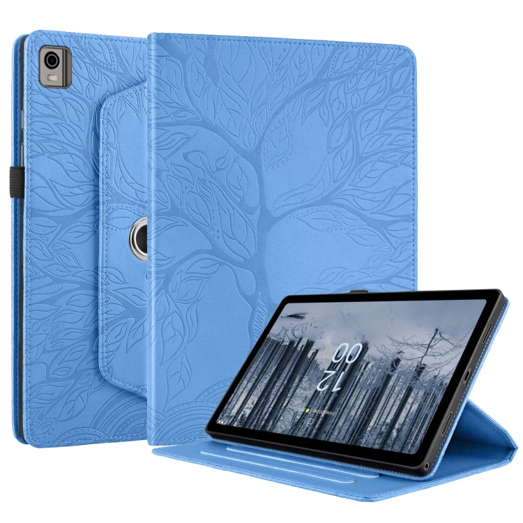 For Nokia T21 Tree Life Embossed Rotation Leather Tablet Case(Blue) - Nokia by PMC TechLife | Online Shopping South Africa | PMC TechLife | Buy Now Pay Later Mobicred