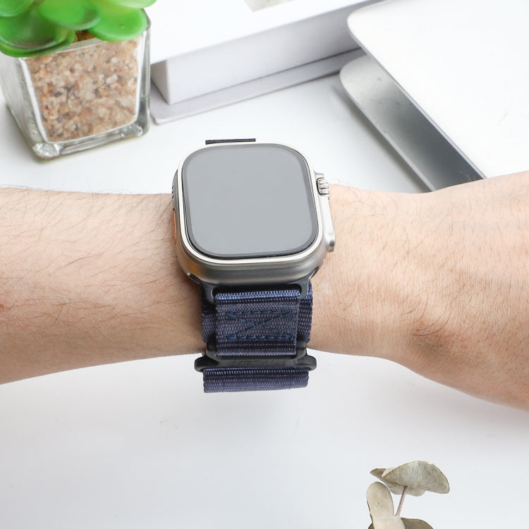 For Apple Watch SE 2023 40mm AW Nylon Two-Section Watch Band(Blue) - Watch Bands by PMC TechLife | Online Shopping South Africa | PMC TechLife