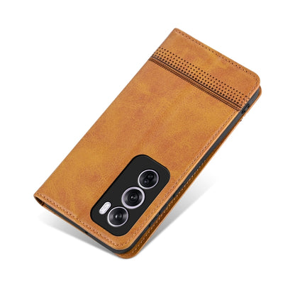 For OPPO Reno12 Pro Global AZNS Magnetic Calf Texture Flip Leather Phone Case(Light Brown) - Reno12 Pro Cases by AZNS | Online Shopping South Africa | PMC Jewellery | Buy Now Pay Later Mobicred