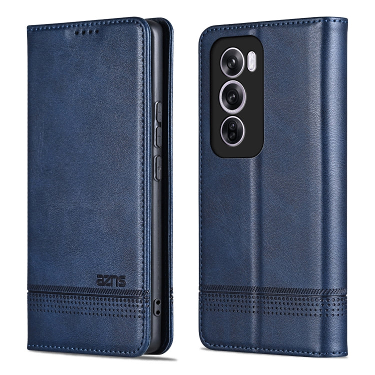 For OPPO Reno12 Pro Global AZNS Magnetic Calf Texture Flip Leather Phone Case(Dark Blue) - Reno12 Pro Cases by AZNS | Online Shopping South Africa | PMC Jewellery | Buy Now Pay Later Mobicred