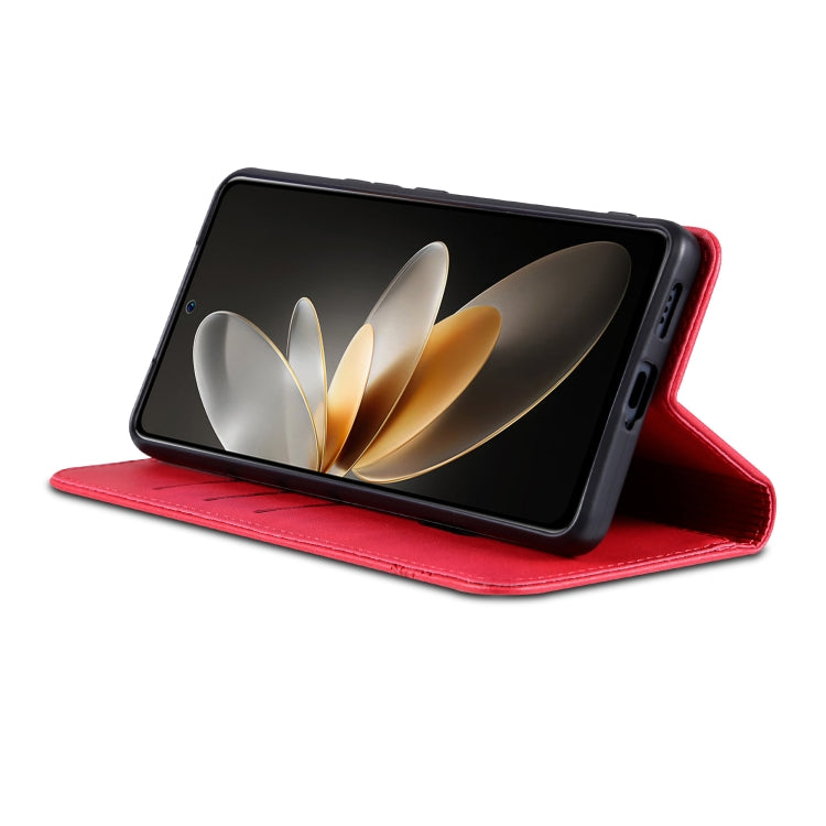 For OPPO Reno12 Pro Global AZNS Magnetic Calf Texture Flip Leather Phone Case(Red) - OPPO Cases by AZNS | Online Shopping South Africa | PMC Jewellery | Buy Now Pay Later Mobicred