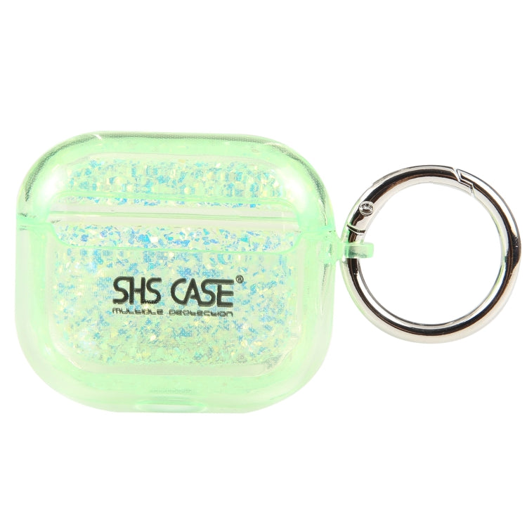 For AirPods 3 Flash Diamond Epoxy Bluetooth Earphone Protective Case(Green) - For AirPods 3 by PMC Jewellery | Online Shopping South Africa | PMC Jewellery | Buy Now Pay Later Mobicred