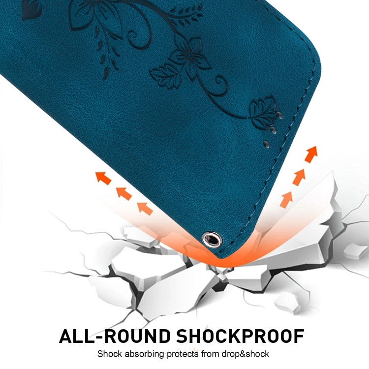 For Google Pixel 9 Pro Lily Embossed Leather Phone Case(Dark Blue) - free shipping - PMC TechLife - Order now!