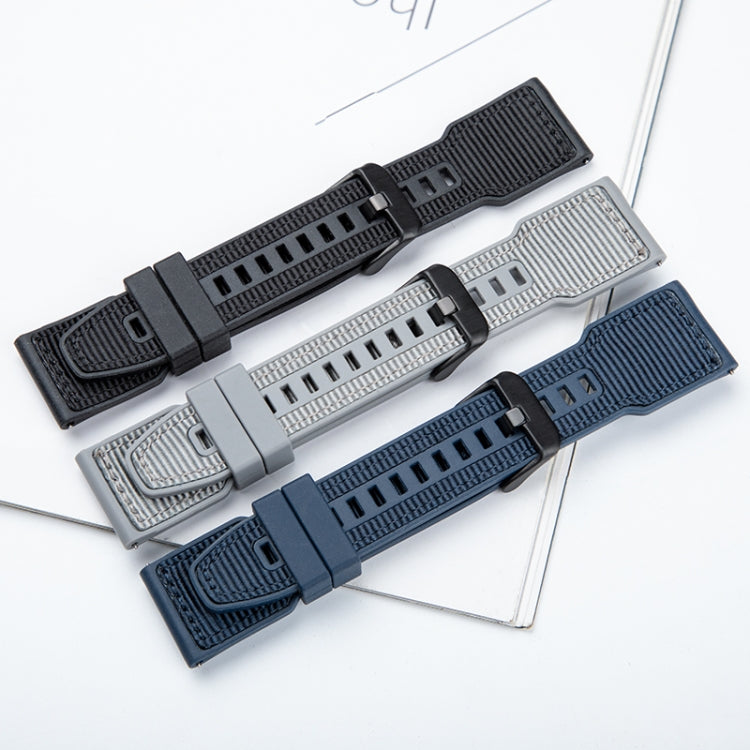 For Apple Watch Series 9 41mm Hybrid Braid Nylon Silicone Watch Band(Black) - Watch Bands by PMC TechLife | Online Shopping South Africa | PMC TechLife