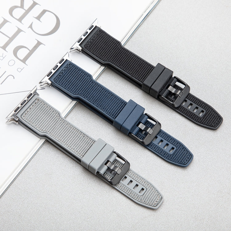 For Apple Watch Ultra 2 49mm Hybrid Braid Nylon Silicone Watch Band(Black) - Watch Bands by PMC TechLife | Online Shopping South Africa | PMC TechLife