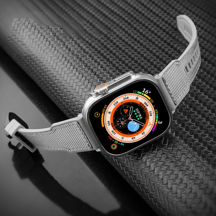 For Apple Watch Series 9 41mm Hybrid Braid Nylon Silicone Watch Band(Black) - Watch Bands by PMC TechLife | Online Shopping South Africa | PMC TechLife