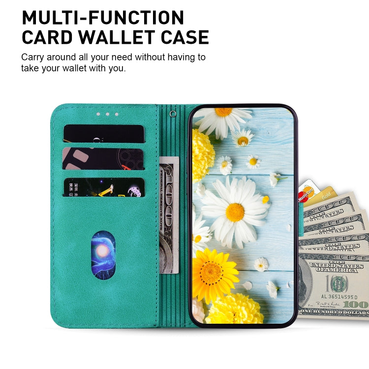 For iPhone 16 Pro Max Lily Embossed Leather Phone Case(Green) - iPhone 16 Pro Max Cases by PMC TechLife | Online Shopping South Africa | PMC TechLife | Buy Now Pay Later Mobicred