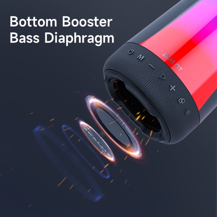 Zealot S66 Portable RGB Light Wireless Bluetooth Speaker Outdoor Subwoofer(Black) - free shipping - PMC Jewellery - Order now!