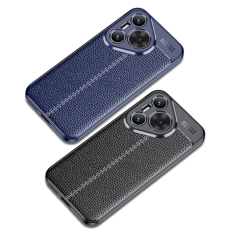For Huawei Pura 70 Litchi Texture TPU Shockproof Phone Case(Black) - Huawei Cases by PMC Jewellery | Online Shopping South Africa | PMC Jewellery | Buy Now Pay Later Mobicred