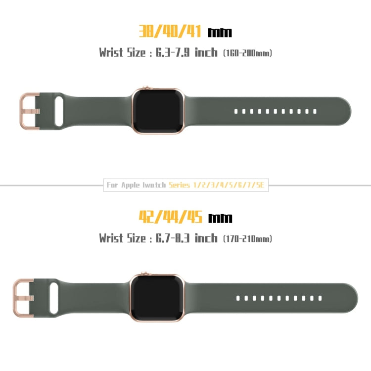 For Apple Watch Series 7 41mm Pin Buckle Silicone Watch Band(Olive) - free shipping - PMC TechLife - Order now!
