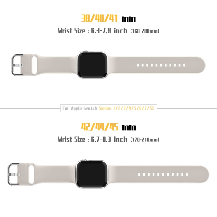 For Apple Watch Series 7 41mm Pin Buckle Silicone Watch Band(Starlight) - free shipping - PMC TechLife - Order now!