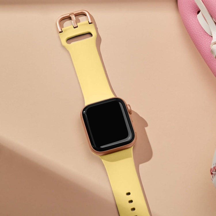 For Apple Watch SE 40mm Pin Buckle Silicone Watch Band(Yellow) - free shipping - PMC TechLife - Order now!