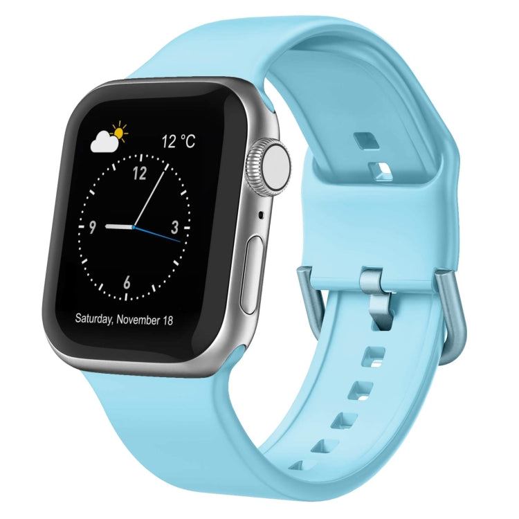 For Apple Watch SE 40mm Pin Buckle Silicone Watch Band(Light Blue) - free shipping - PMC TechLife - Order now!