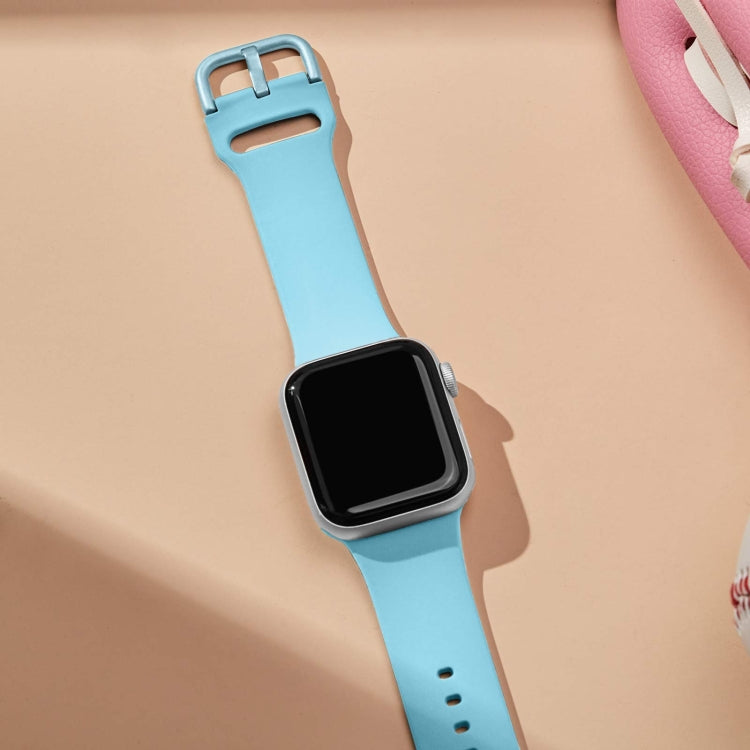For Apple Watch SE 40mm Pin Buckle Silicone Watch Band(Light Blue) - free shipping - PMC TechLife - Order now!