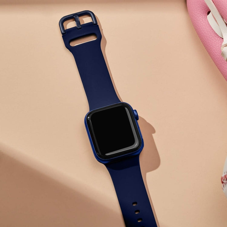 For Apple Watch SE 40mm Pin Buckle Silicone Watch Band(Midnight Blue) - free shipping - PMC TechLife - Order now!