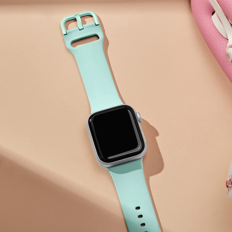 For Apple Watch SE 44mm Pin Buckle Silicone Watch Band(Mint Green) - free shipping - PMC TechLife - Order now!