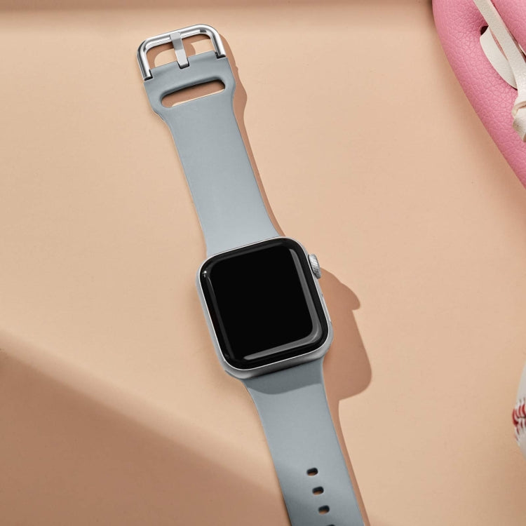 For Apple Watch SE 44mm Pin Buckle Silicone Watch Band(Light Grey) - free shipping - PMC TechLife - Order now!