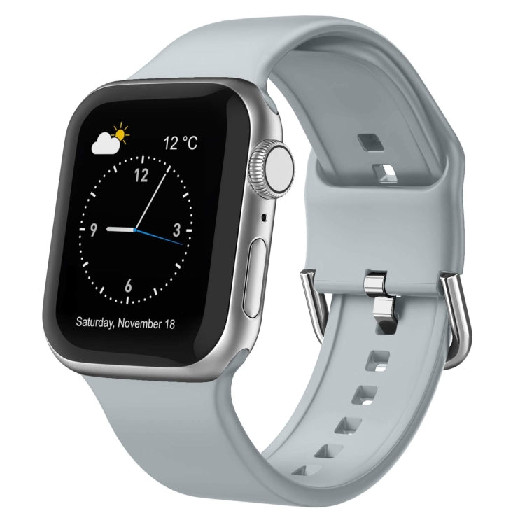 For Apple Watch Series 5 40mm Pin Buckle Silicone Watch Band(Light Grey) - free shipping - PMC TechLife - Order now!