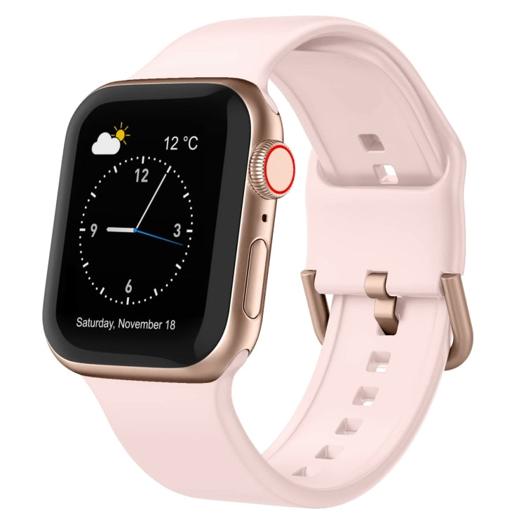 For Apple Watch 42mm Pin Buckle Silicone Watch Band(Pink Sand) - free shipping - PMC TechLife - Order now!