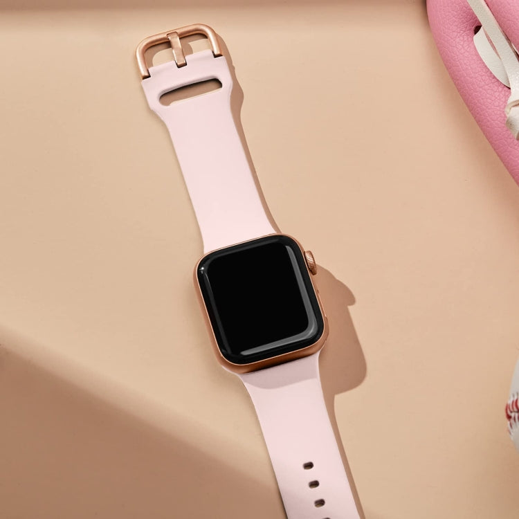For Apple Watch 38mm Pin Buckle Silicone Watch Band(Pink Sand) - free shipping - PMC TechLife - Order now!