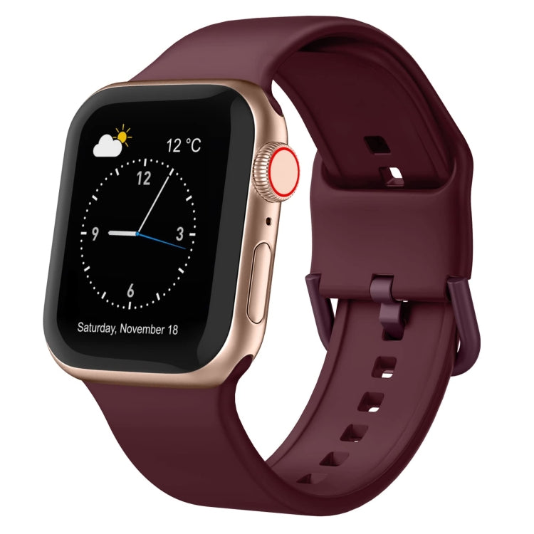For Apple Watch 38mm Pin Buckle Silicone Watch Band(Wine Red) - free shipping - PMC TechLife - Order now!