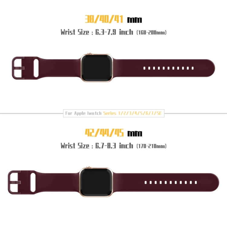 For Apple Watch 38mm Pin Buckle Silicone Watch Band(Wine Red) - free shipping - PMC TechLife - Order now!