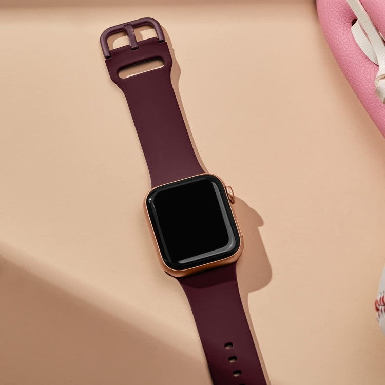 For Apple Watch 38mm Pin Buckle Silicone Watch Band(Wine Red) - free shipping - PMC TechLife - Order now!