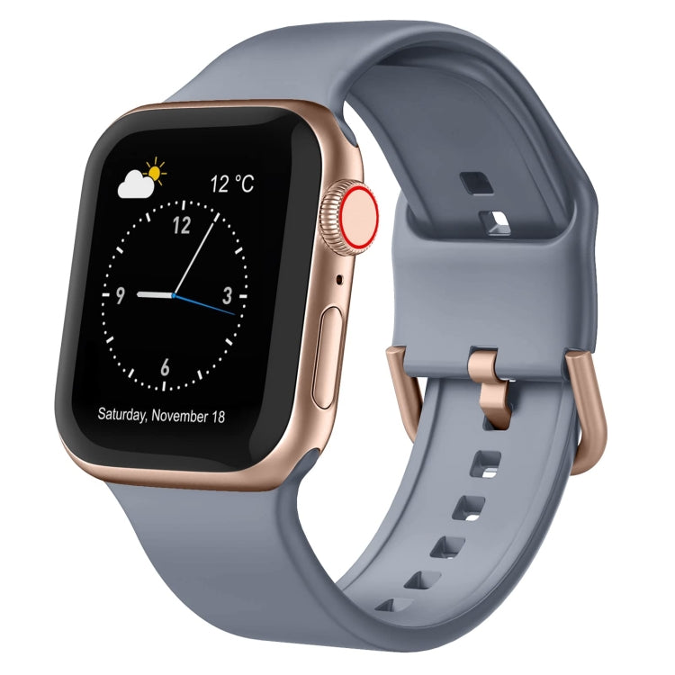 For Apple Watch 38mm Pin Buckle Silicone Watch Band(Blue Grey) - free shipping - PMC TechLife - Order now!