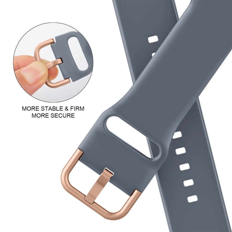 For Apple Watch 38mm Pin Buckle Silicone Watch Band(Blue Grey) - free shipping - PMC TechLife - Order now!