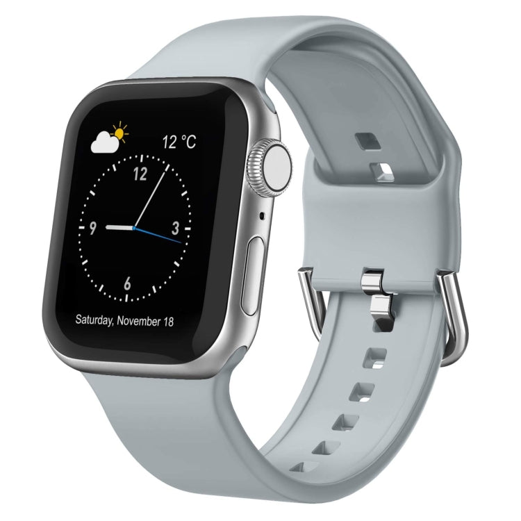 For Apple Watch SE 2023 40mm Pin Buckle Silicone Watch Band(Light Grey) - free shipping - PMC TechLife - Order now!