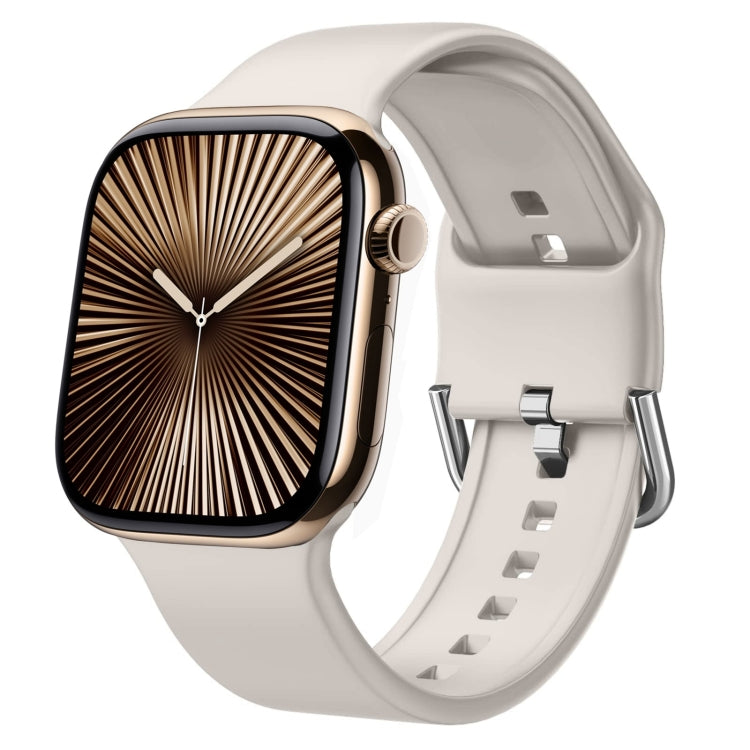 For Apple Watch Series 10 46mm Pin Buckle Silicone Watch Band(Starlight) - free shipping - PMC TechLife - Order now!