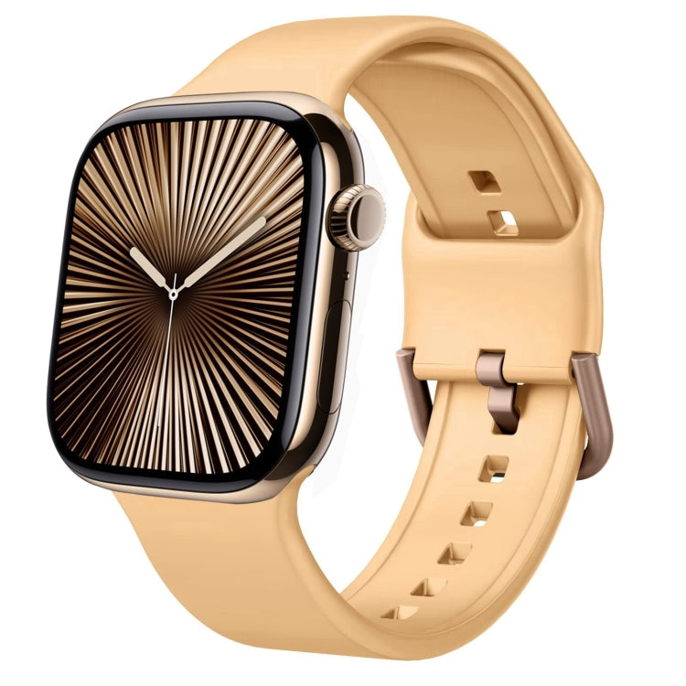 For Apple Watch Series 10 42mm Pin Buckle Silicone Watch Band(Light Orange) - free shipping - PMC TechLife - Order now!
