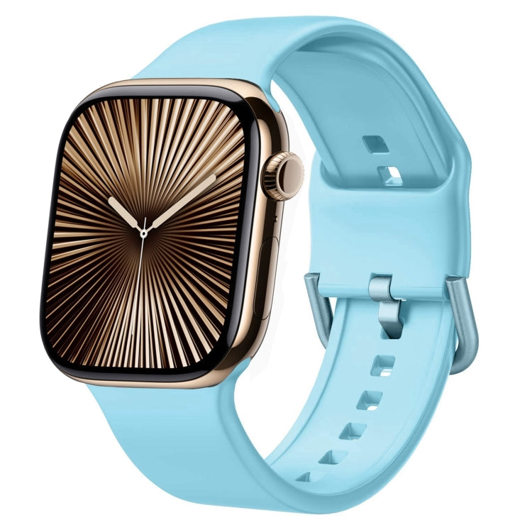 For Apple Watch Series 10 42mm Pin Buckle Silicone Watch Band(Light Blue) - free shipping - PMC TechLife - Order now!