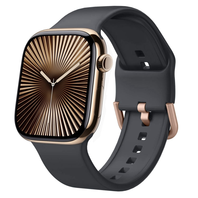 For Apple Watch Series 10 42mm Pin Buckle Silicone Watch Band(Dark Grey) - free shipping - PMC TechLife - Order now!