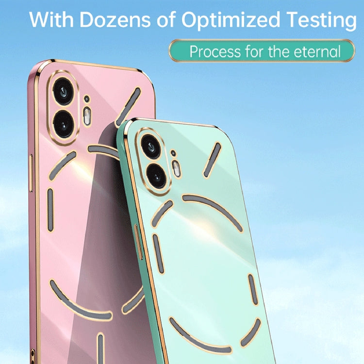 For Nothing Phone 2 XINLI Straight Edge 6D Electroplate TPU Phone Case(Cherry Purple) - Nothing Cases by XINLI | Online Shopping South Africa | PMC Jewellery | Buy Now Pay Later Mobicred