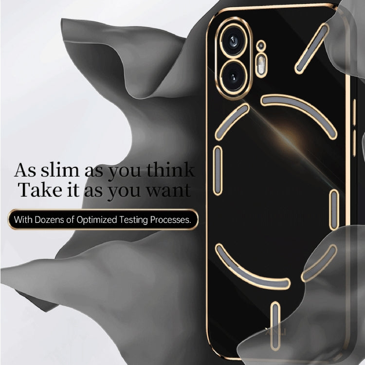 For Nothing Phone 2 XINLI Straight Edge 6D Electroplate TPU Phone Case(Cherry Purple) - Nothing Cases by XINLI | Online Shopping South Africa | PMC Jewellery | Buy Now Pay Later Mobicred