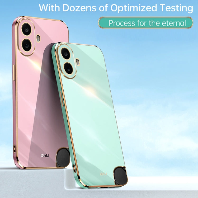 For Nothing CMF Phone 1 XINLI Straight Edge 6D Electroplate TPU Phone Case(Pink) - Nothing Cases by XINLI | Online Shopping South Africa | PMC Jewellery | Buy Now Pay Later Mobicred