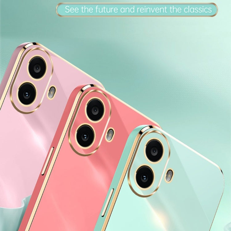 For Nothing CMF Phone 1 XINLI Straight Edge 6D Electroplate TPU Phone Case(Pink) - Nothing Cases by XINLI | Online Shopping South Africa | PMC Jewellery | Buy Now Pay Later Mobicred