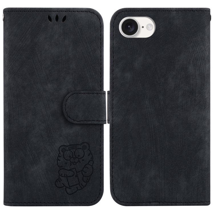 For iPhone SE 2024 Little Tiger Embossed Leather Phone Case(Black) - More iPhone Cases by PMC Jewellery | Online Shopping South Africa | PMC Jewellery | Buy Now Pay Later Mobicred