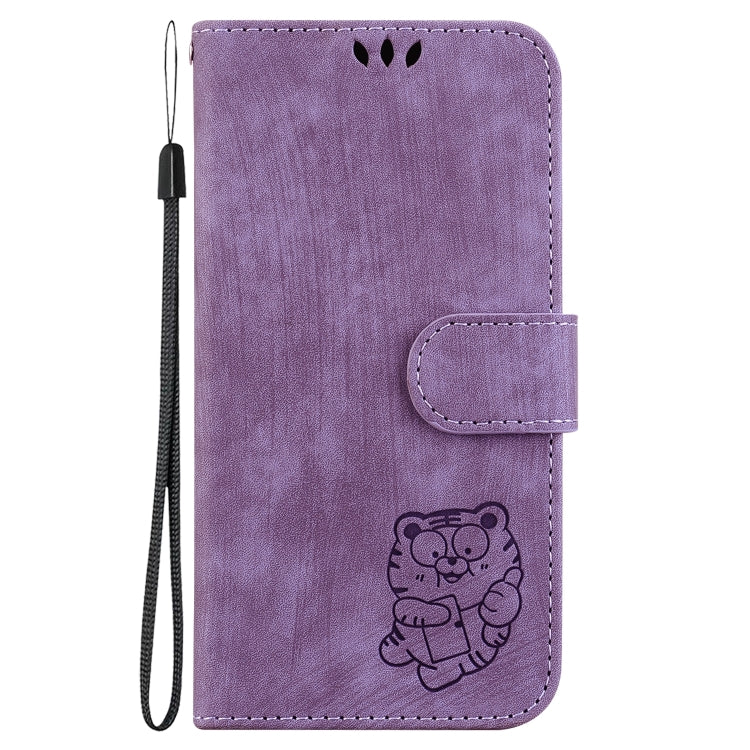 For iPhone 16 Pro Little Tiger Embossed Leather Phone Case(Purple) - iPhone 16 Pro Cases by PMC TechLife | Online Shopping South Africa | PMC TechLife | Buy Now Pay Later Mobicred
