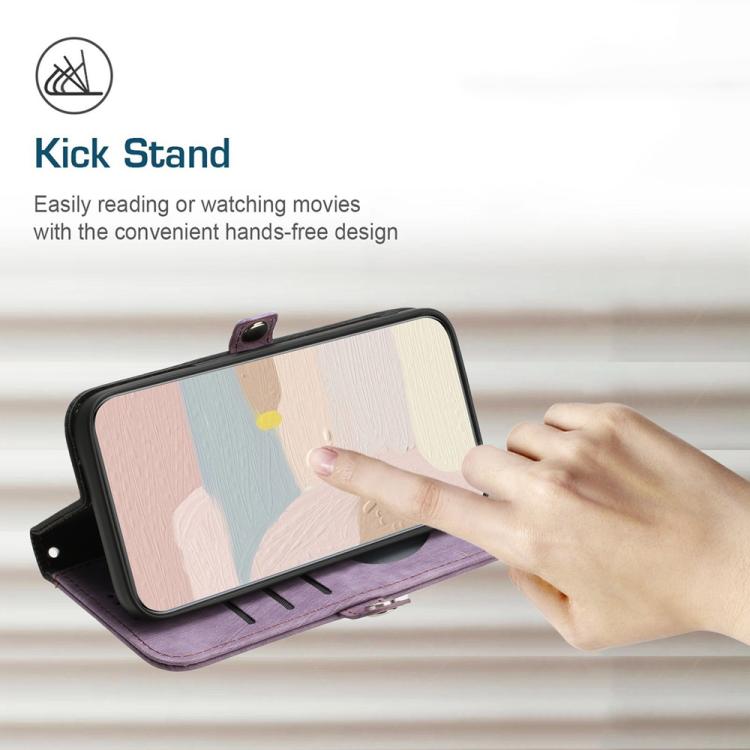 For iPhone 17 Air Side Buckle Double Fold Hand Strap Leather Phone Case(Purple) - free shipping - PMc TechLife - Order now!