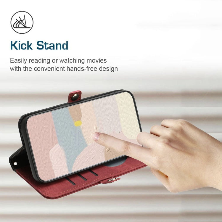 For Motorola Edge 5G 2024 Side Buckle Double Fold Hand Strap Leather Phone Case(Red) - Motorola Cases by PMC Jewellery | Online Shopping South Africa | PMC Jewellery | Buy Now Pay Later Mobicred