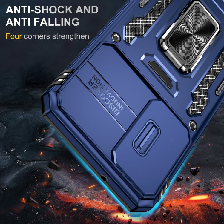 For Samsung Galaxy S24 5G Armor PC + TPU Camera Shield Phone Case(Navy Blue) - Galaxy S24 5G Cases by PMC TechLife | Online Shopping South Africa | PMC TechLife