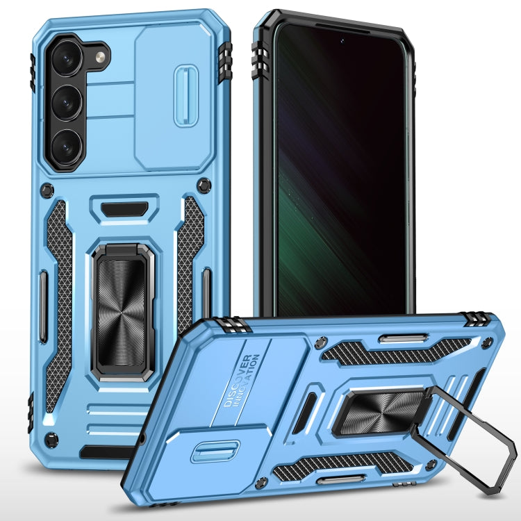 For Samsung Galaxy S24+ 5G Armor PC + TPU Camera Shield Phone Case(Light Blue) - Galaxy S24+ 5G Cases by PMC TechLife | Online Shopping South Africa | PMC TechLife