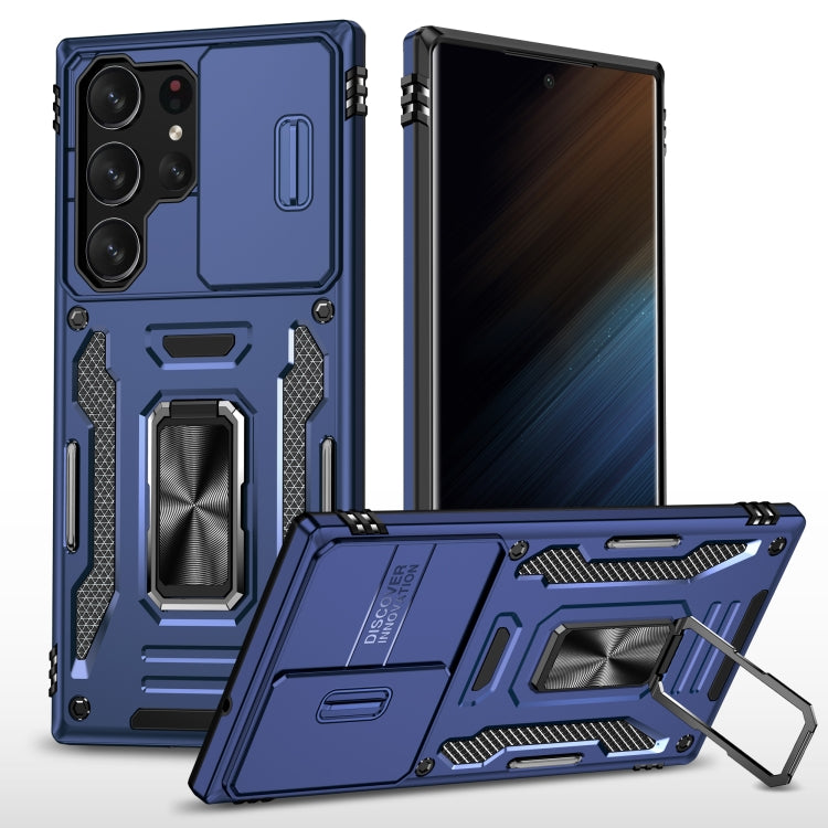 For Samsung Galaxy S24 Ultra 5G Armor PC + TPU Camera Shield Phone Case(Navy Blue) - Galaxy S24 Ultra 5G Cases by PMC TechLife | Online Shopping South Africa | PMC TechLife