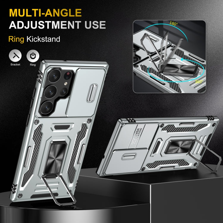 For Samsung Galaxy S24 Ultra 5G Armor PC + TPU Camera Shield Phone Case(Grey) - Galaxy S24 Ultra 5G Cases by PMC TechLife | Online Shopping South Africa | PMC TechLife