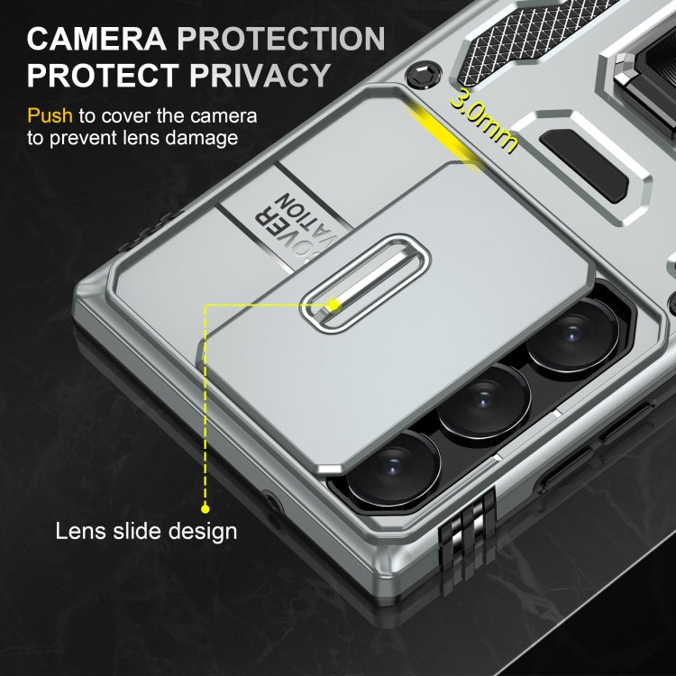 For Samsung Galaxy S24 Ultra 5G Armor PC + TPU Camera Shield Phone Case(Grey) - Galaxy S24 Ultra 5G Cases by PMC TechLife | Online Shopping South Africa | PMC TechLife