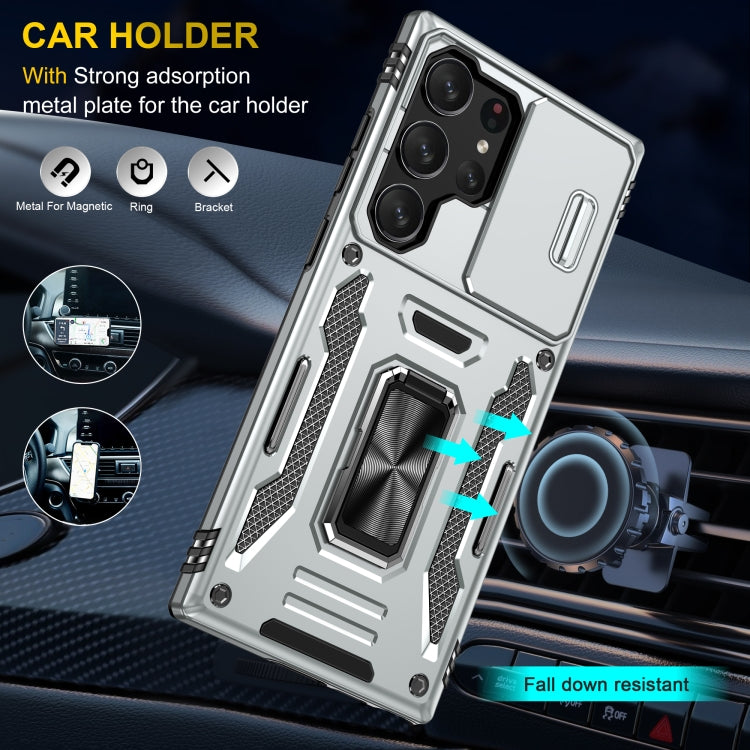 For Samsung Galaxy S24 Ultra 5G Armor PC + TPU Camera Shield Phone Case(Grey) - Galaxy S24 Ultra 5G Cases by PMC TechLife | Online Shopping South Africa | PMC TechLife