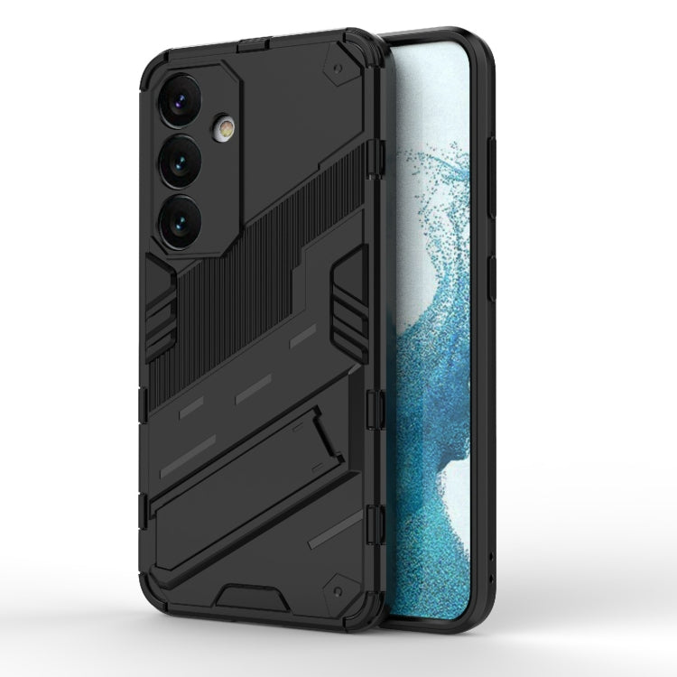 For Samsung Galaxy S24 5G Punk Armor 2 in 1 PC + TPU Shockproof Phone Case with Invisible Holder(Black) - Galaxy S24 5G Cases by PMC TechLife | Online Shopping South Africa | PMC TechLife